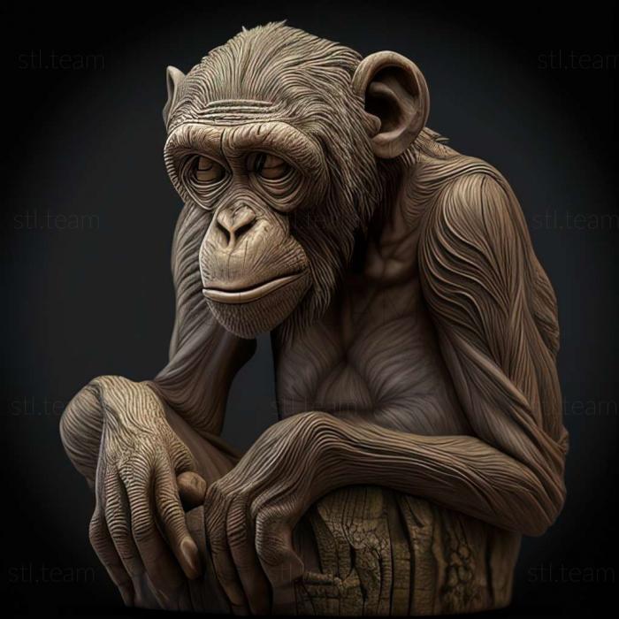 3D модель Macaca leucogenys (STL)